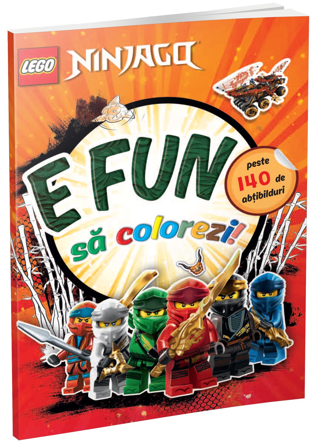 coperta-ninjagoe-fun-sa-colorezi E fun să colorezi - Ninjago (carte Lego de colorat cu abțibilduri)
