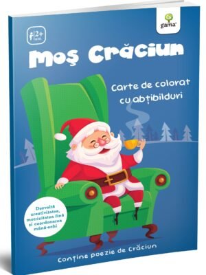 Moș Crăciun. Carte de colorat cu abțibilduri